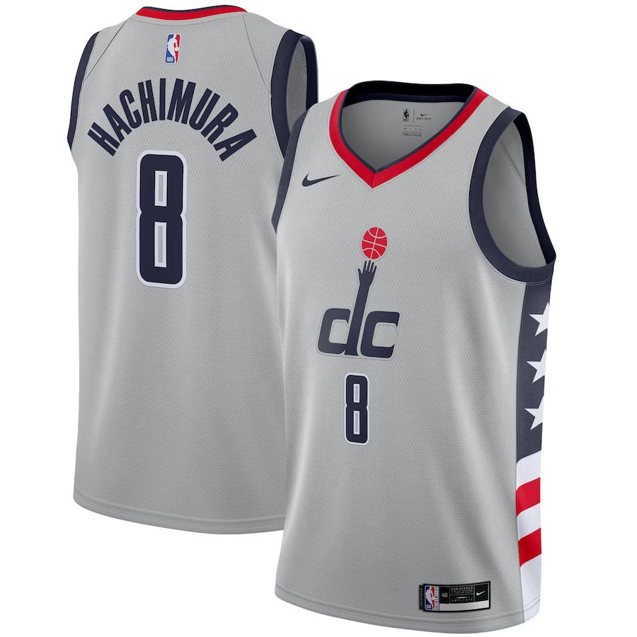 Men Washington Wizards 8 Rui Hachimura Nike Gray City Edition Swingman Player NBA Jersey